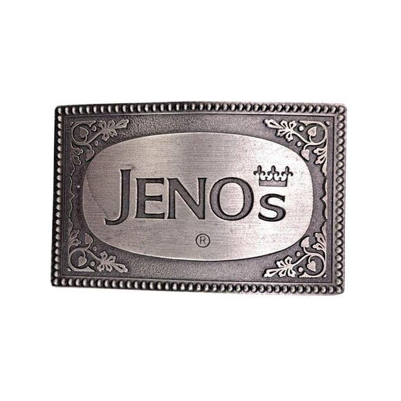 Jeno's Other - Vintage Jeno's Pizza Metal Belt Buckle Snack Food Lewis Chicago Promo Chipped